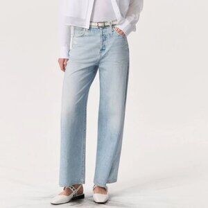 rag & bone Miramar Sofie Ankle-Length Pants Cotton Terry Meadowblue
